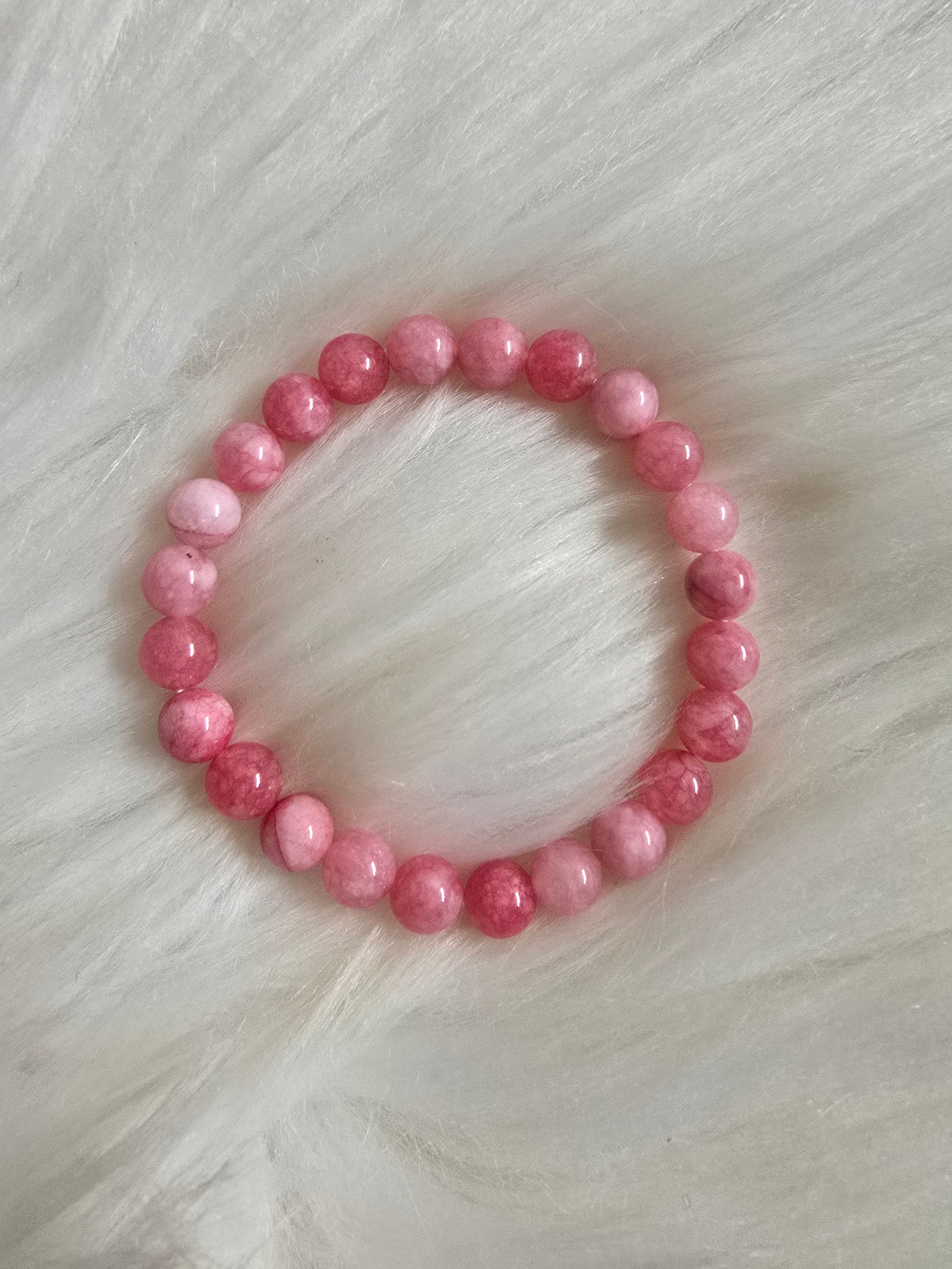 Pink Cotton Jade 6mm