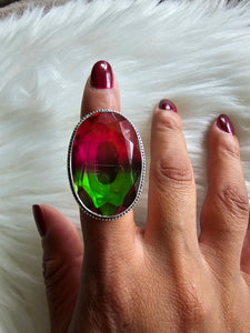 Watermelon Tourmaline Ring Size 7